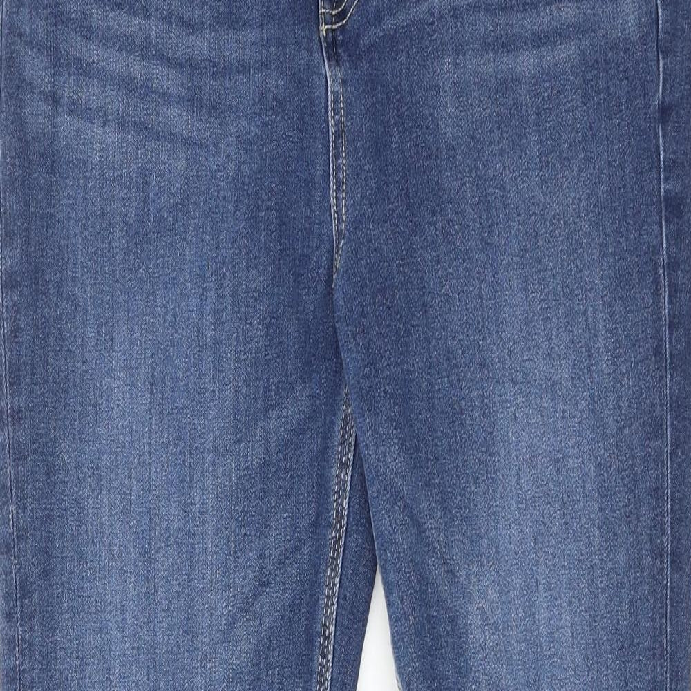 Marks and Spencer Womens Blue Cotton Skinny Jeans Size 12 L29 in Regular Zip