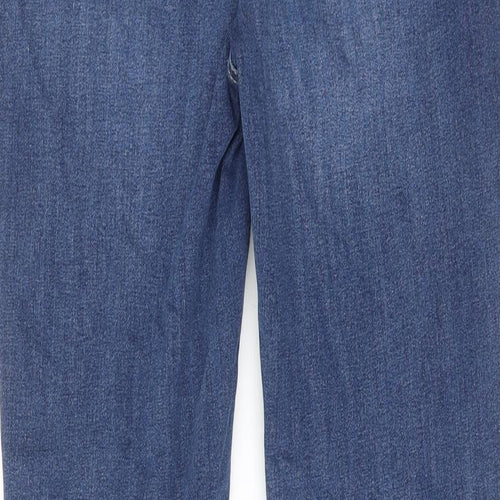 Marks and Spencer Womens Blue Cotton Skinny Jeans Size 12 L29 in Regular Zip