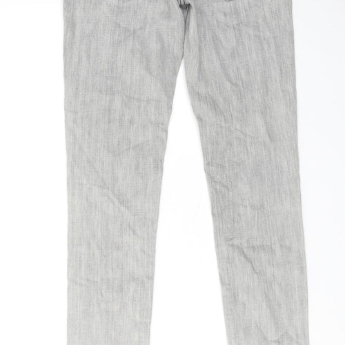 Quiksilver Mens Grey Cotton Skinny Jeans Size 28 in L30 in Regular Zip