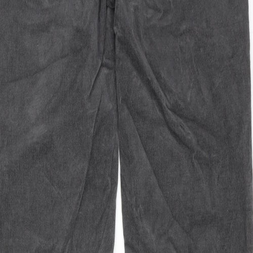 Marks and Spencer Womens Grey Cotton Trousers Size 8 L32 in Regular Zip