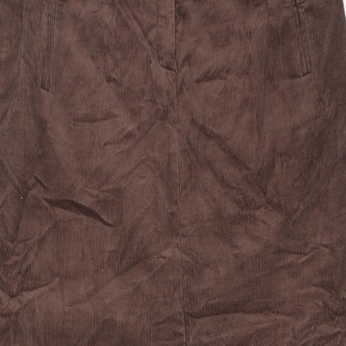 Country Casuals Womens Brown Cotton A-Line Skirt Size 18 Zip