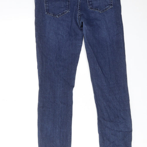 NEXT Womens Blue Cotton Skinny Jeans Size 12 L31 in Regular Zip