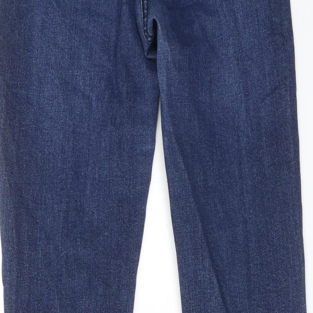 NEXT Womens Blue Cotton Skinny Jeans Size 12 L31 in Regular Zip
