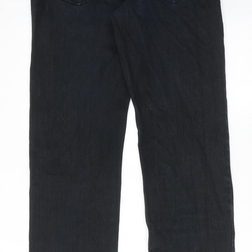 Farah Mens Black Cotton Straight Jeans Size 34 in L34 in Regular Zip