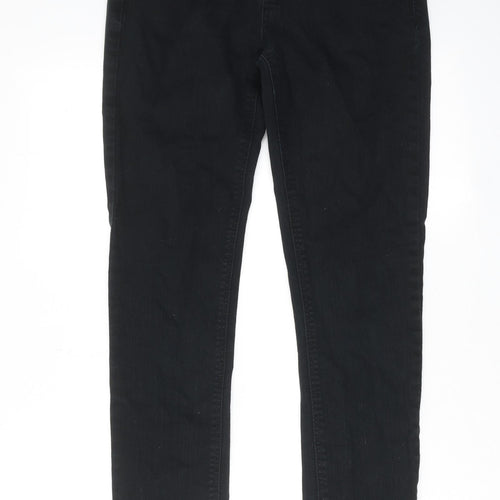 New Look Womens Black Cotton Skinny Jeans Size 12 L32 in Regular Zip