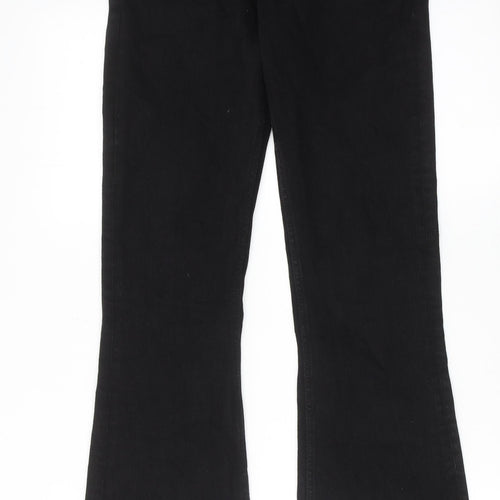 ASOS Womens Black Cotton Flared Jeans Size 32 in L32 in Regular Zip