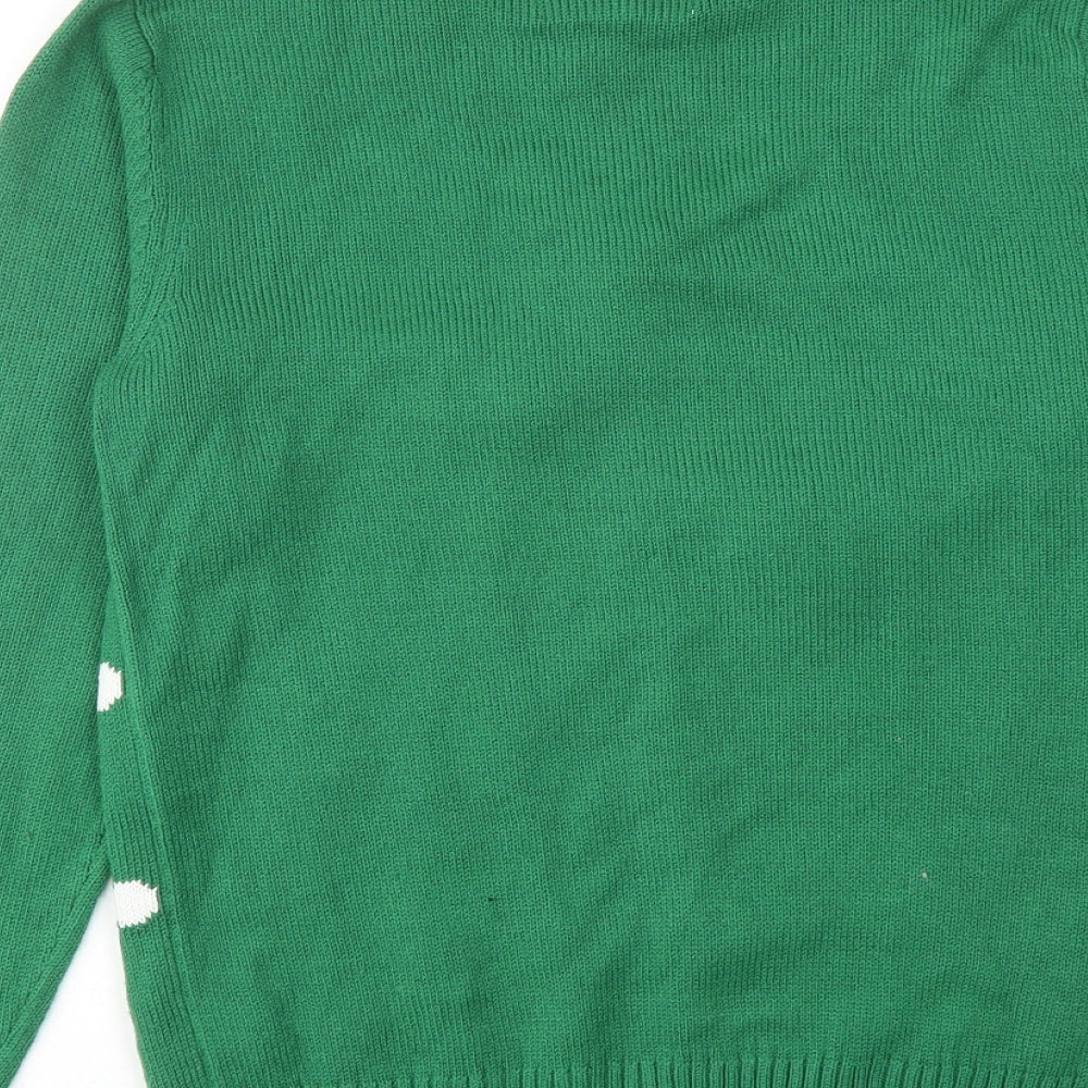 NEXT Mens Green Roll Neck Acrylic Pullover Jumper Size S Long Sleeve - Santa Claus Christmas