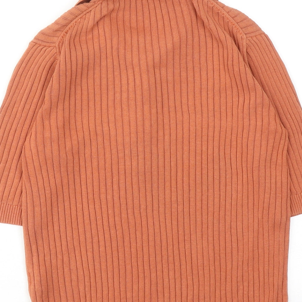 Jigsaw Womens Orange Silk Basic Blouse Size S Collared