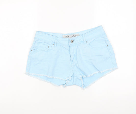Denim & Co. Womens Blue Cotton Boyfriend Shorts Size 10 L3 in Regular Button - Raw Hem