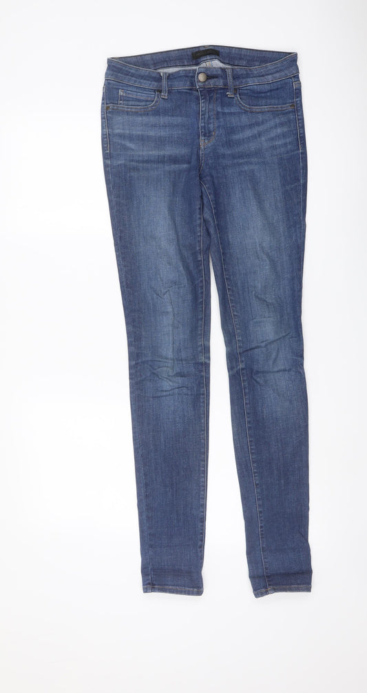 Uniqlo Womens Blue Cotton Skinny Jeans Size 28 in L32 in Regular Button