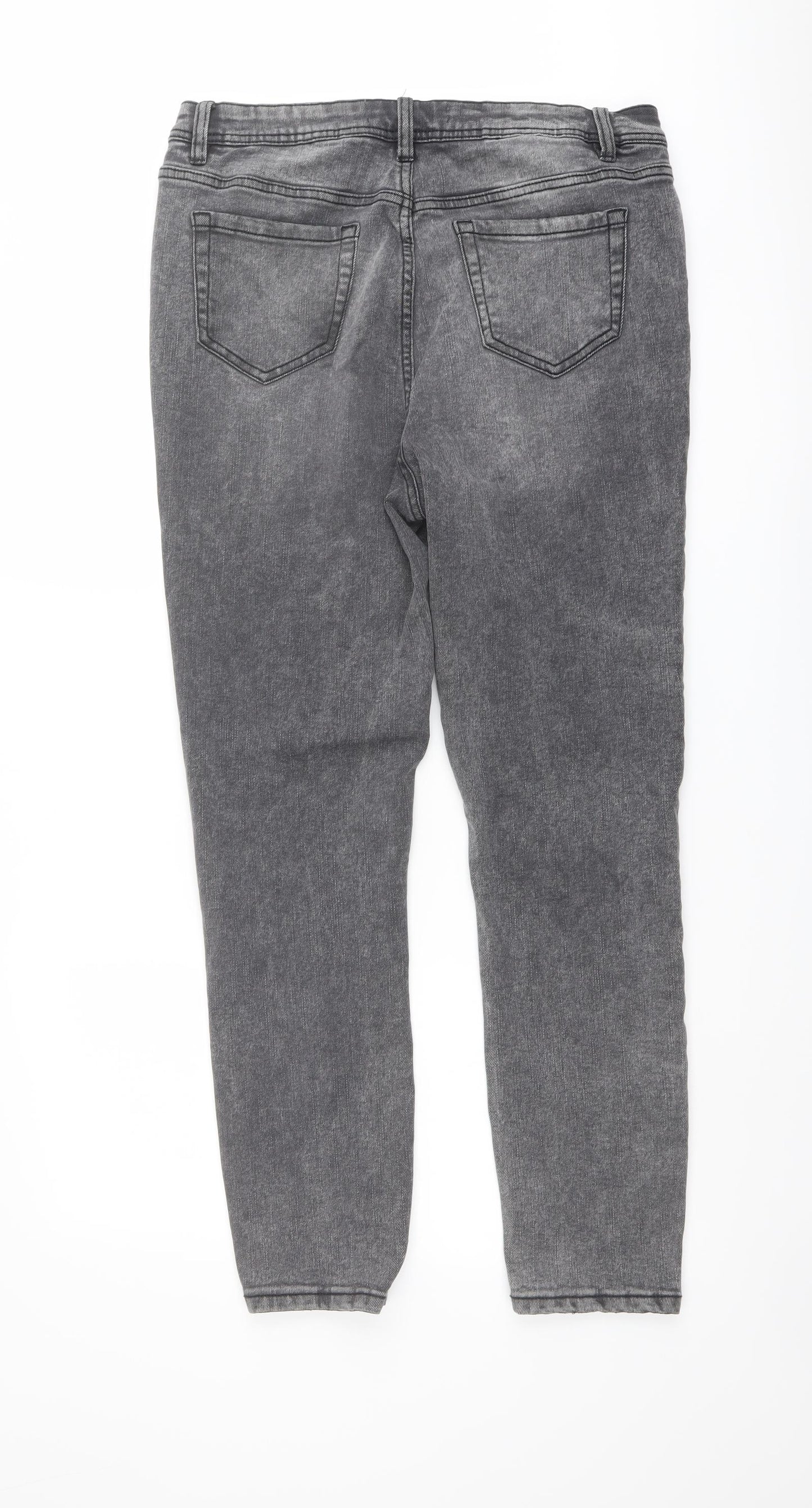 George Womens Grey Cotton Skinny Jeans Size 16 L28 in Regular Button