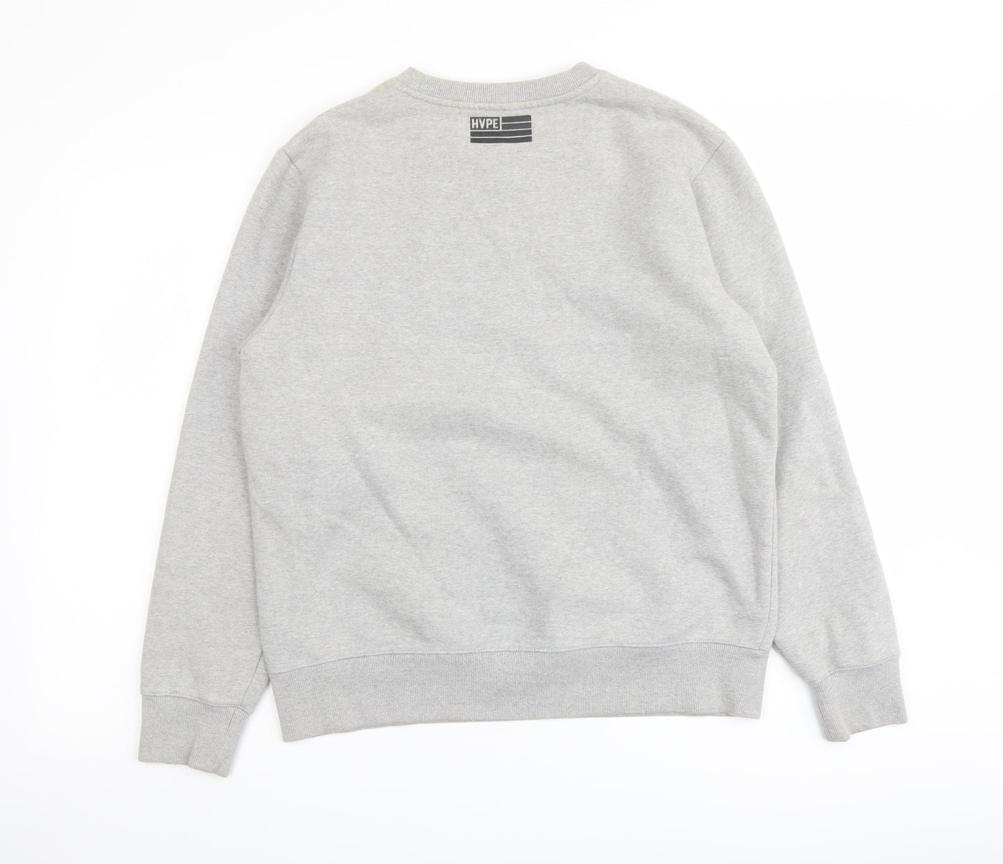 HVPE Mens Grey Cotton Pullover Sweatshirt Size S