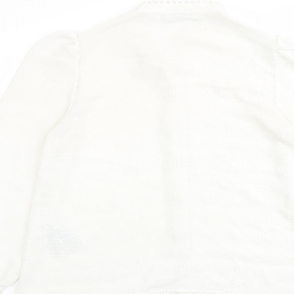 VERO MODA Womens Ivory Polyester Basic Button-Up Size M V-Neck