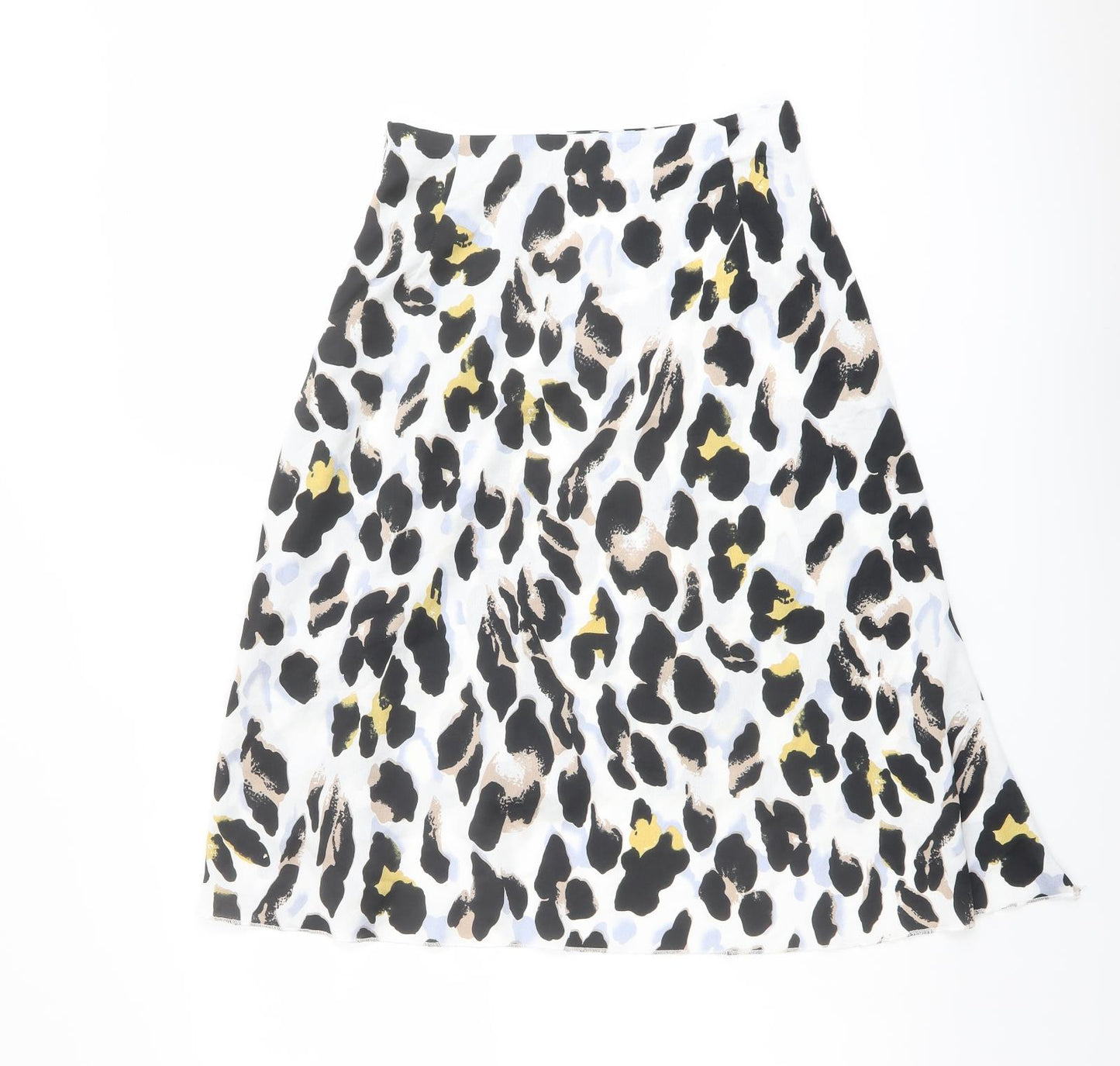 Boohoo Womens Multicoloured Animal Print Polyester Swing Skirt Size 8 Zip - Leopard pattern
