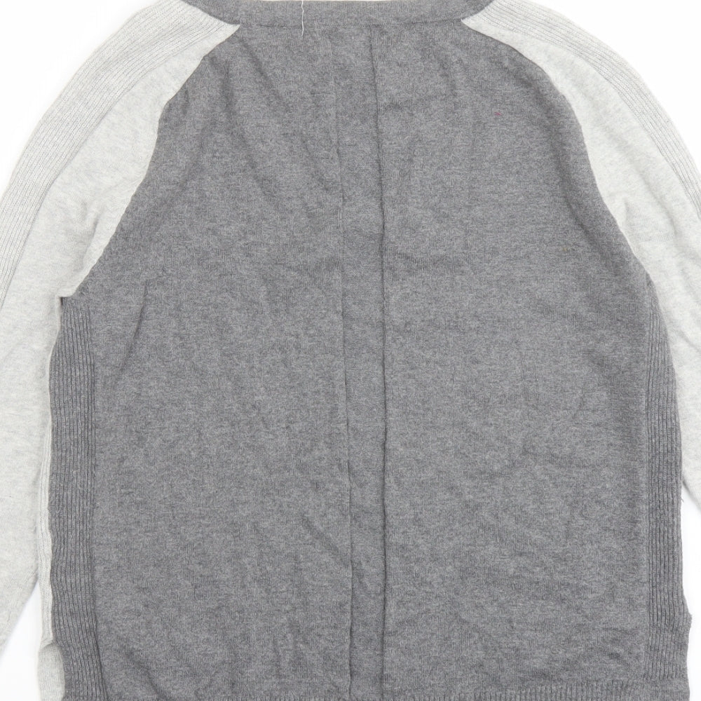 White Stuff Womens Grey Round Neck Cotton Pullover Jumper Size 12