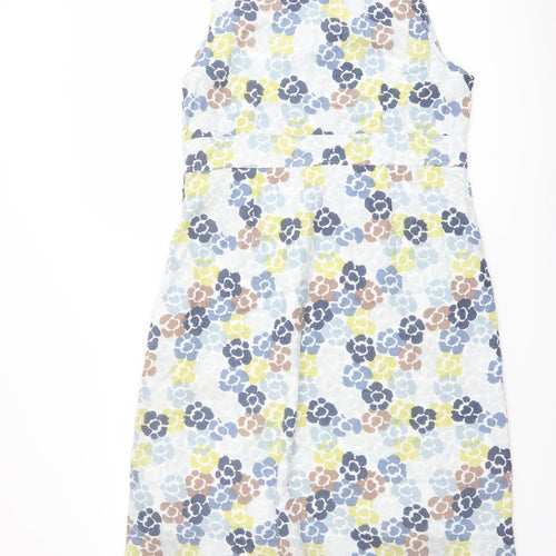 Adini Womens Multicoloured Floral Polyester Shift Size L Round Neck Zip