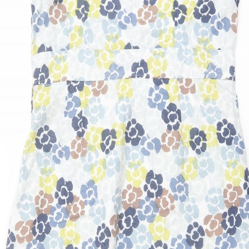 Adini Womens Multicoloured Floral Polyester Shift Size L Round Neck Zip