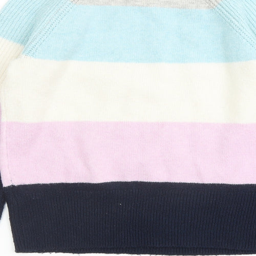 Marks and Spencer Womens Multicoloured Round Neck Striped Acrylic Pullover Jumper Size XS