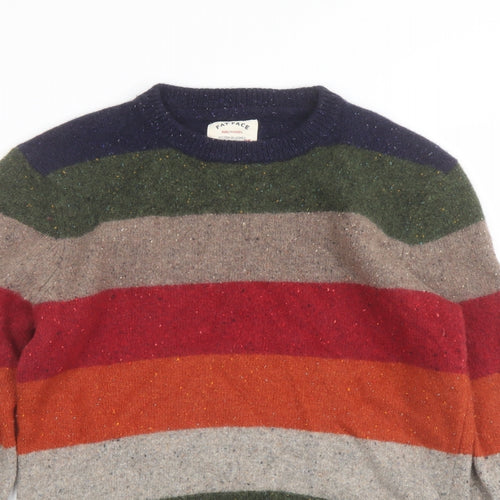 Fat Face Womens Multicoloured Round Neck Striped Wool Pullover Jumper Size M