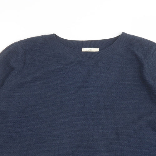 Fat Face Womens Blue Round Neck Acrylic Pullover Jumper Size 12