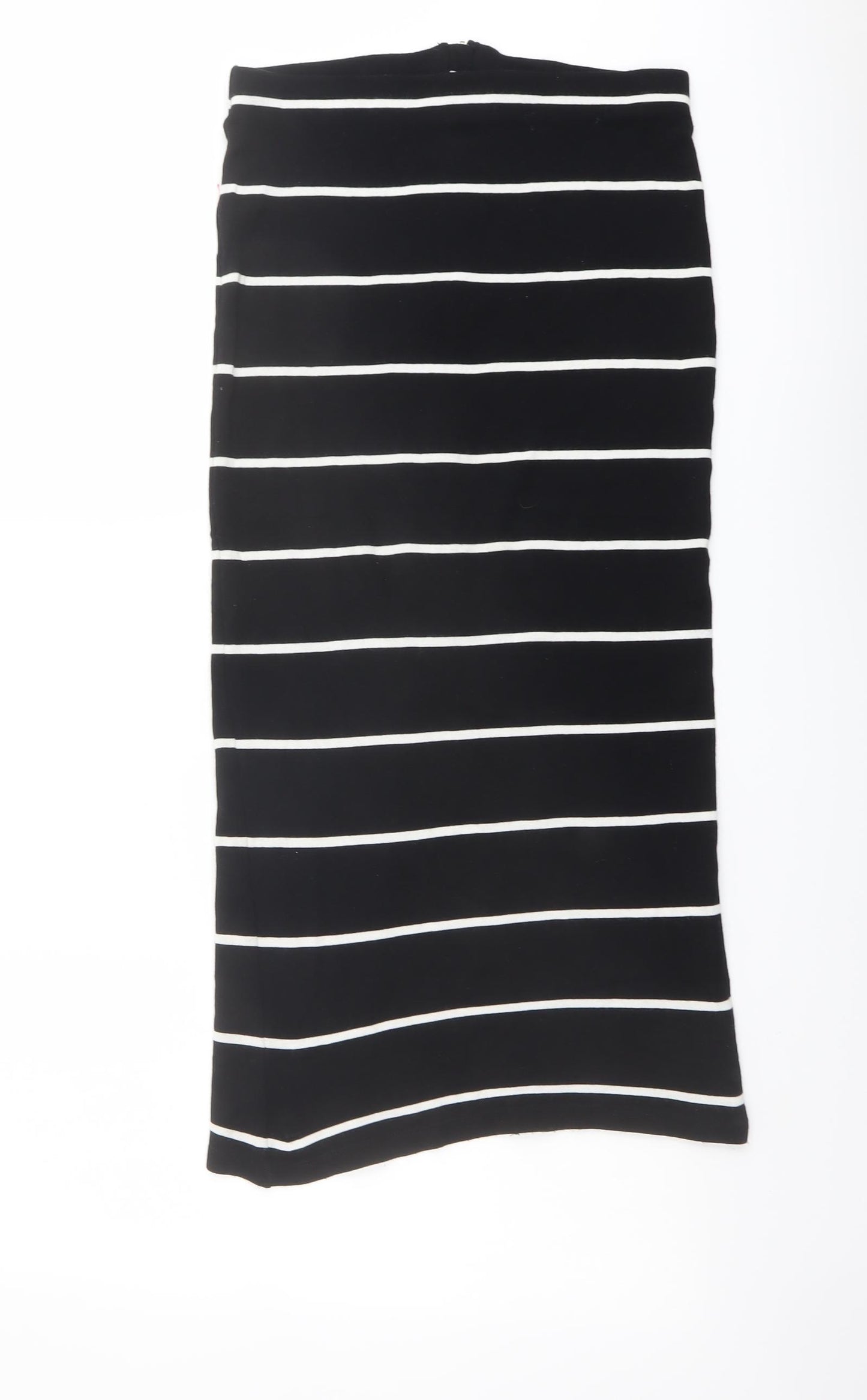 ASOS Womens Black Striped Viscose A-Line Skirt Size 10 Zip