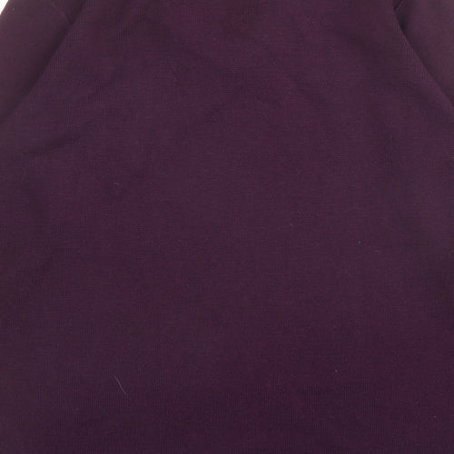 Alterna Womens Purple V-Neck Acrylic Pullover Jumper Size 12 - Feather detail