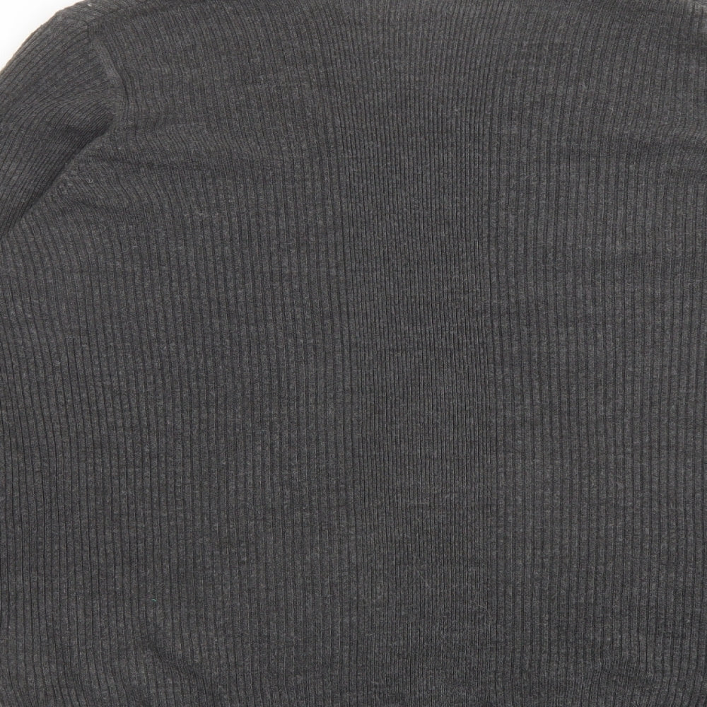 Marks and Spencer Womens Grey V-Neck Acrylic Pullover Jumper Size 18