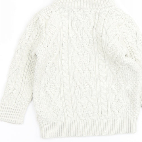 Gap Boys Ivory Collared Cotton Pullover Jumper Size 3 Years Button