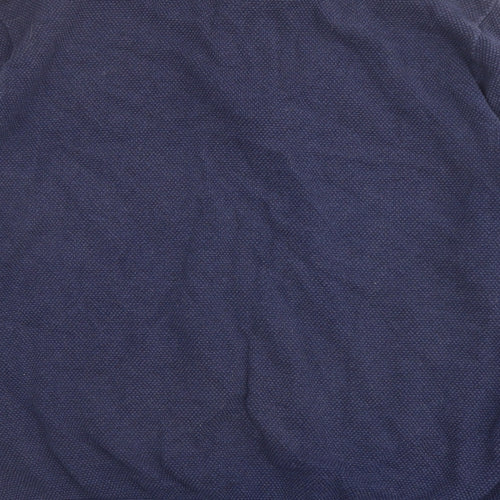 Glenmuir Mens Blue Mock Neck Cotton Henley Jumper Size 2XL Long Sleeve