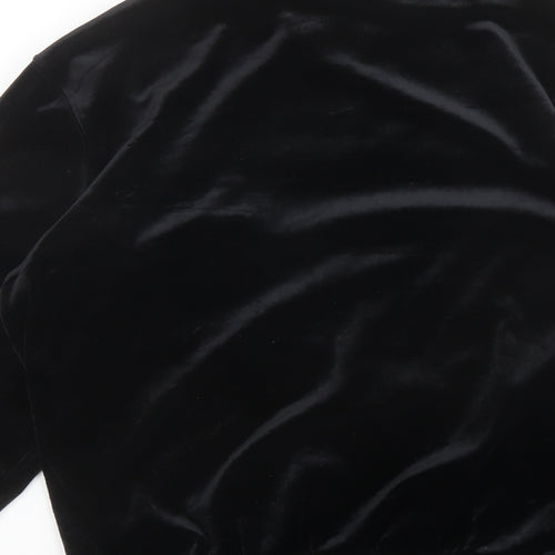 Blast Womens Black Animal Print Polyester Pullover Sweatshirt Size L Pullover - Leopard pattern