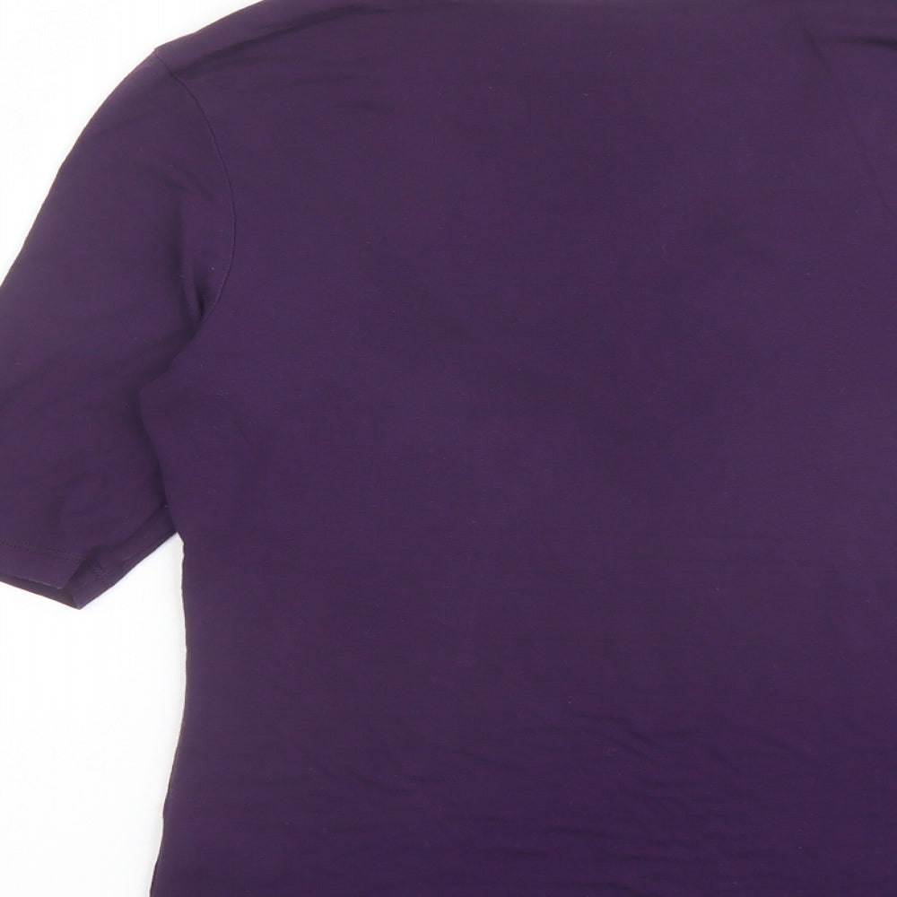 Marks and Spencer Womens Purple V-Neck Viscose Pullover Jumper Size 12