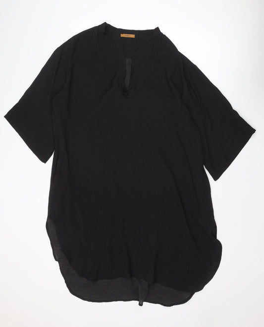 Hope by Nayna Mcintosh Womens Black Viscose Kaftan Size 14 V-Neck Pullover