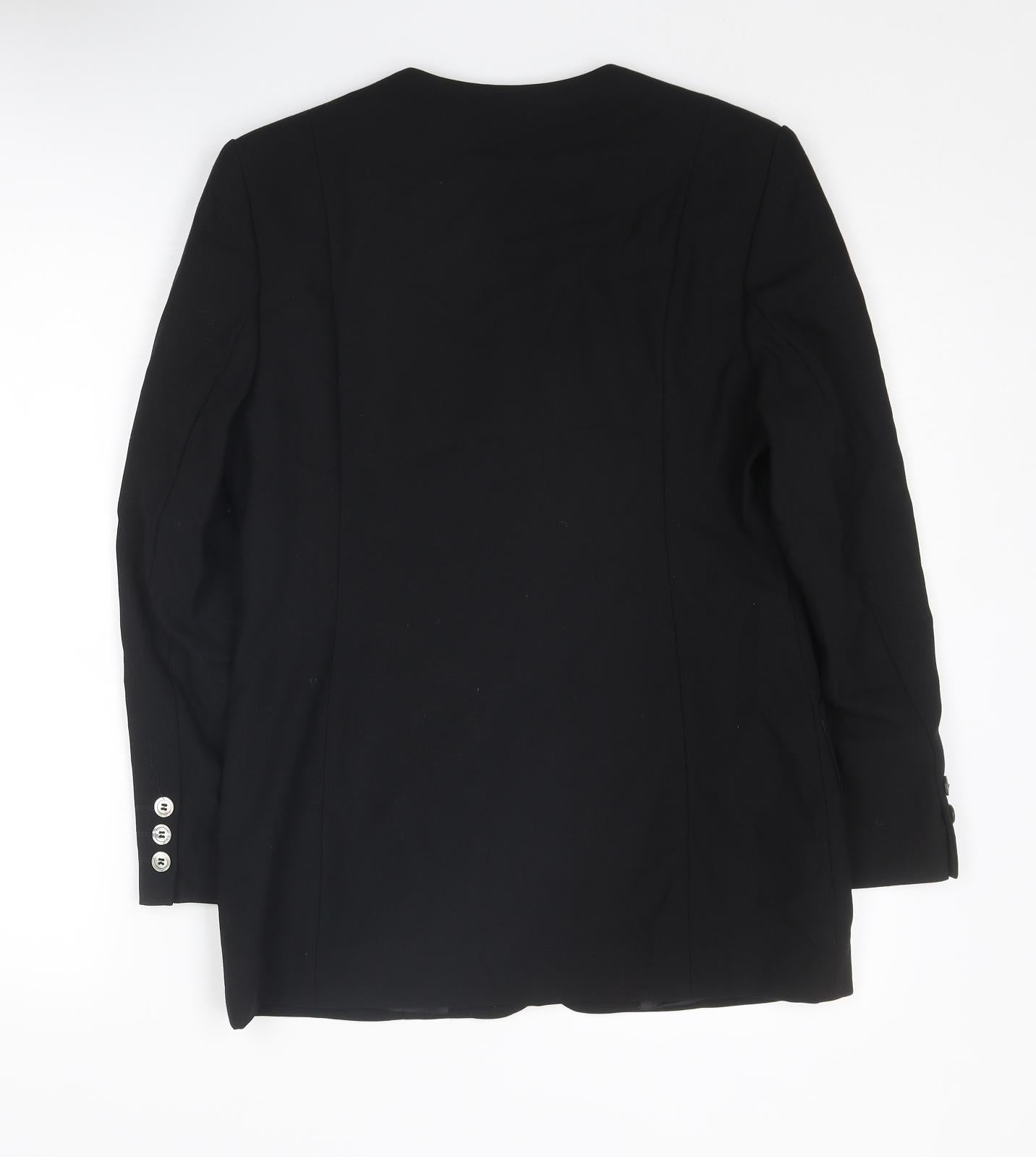 St Michael Womens Black Jacket Blazer Size 10 Button