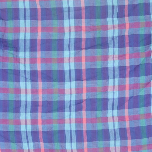 BHS Womens Multicoloured Plaid Polyester Basic Button-Up Size 14 Collared