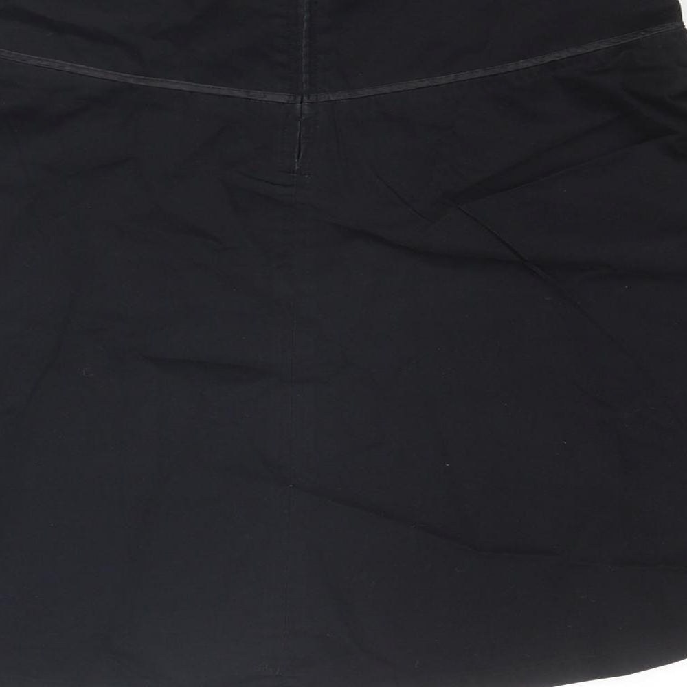 Divided by H&M Womens Black Cotton Swing Skirt Size 10 Zip
