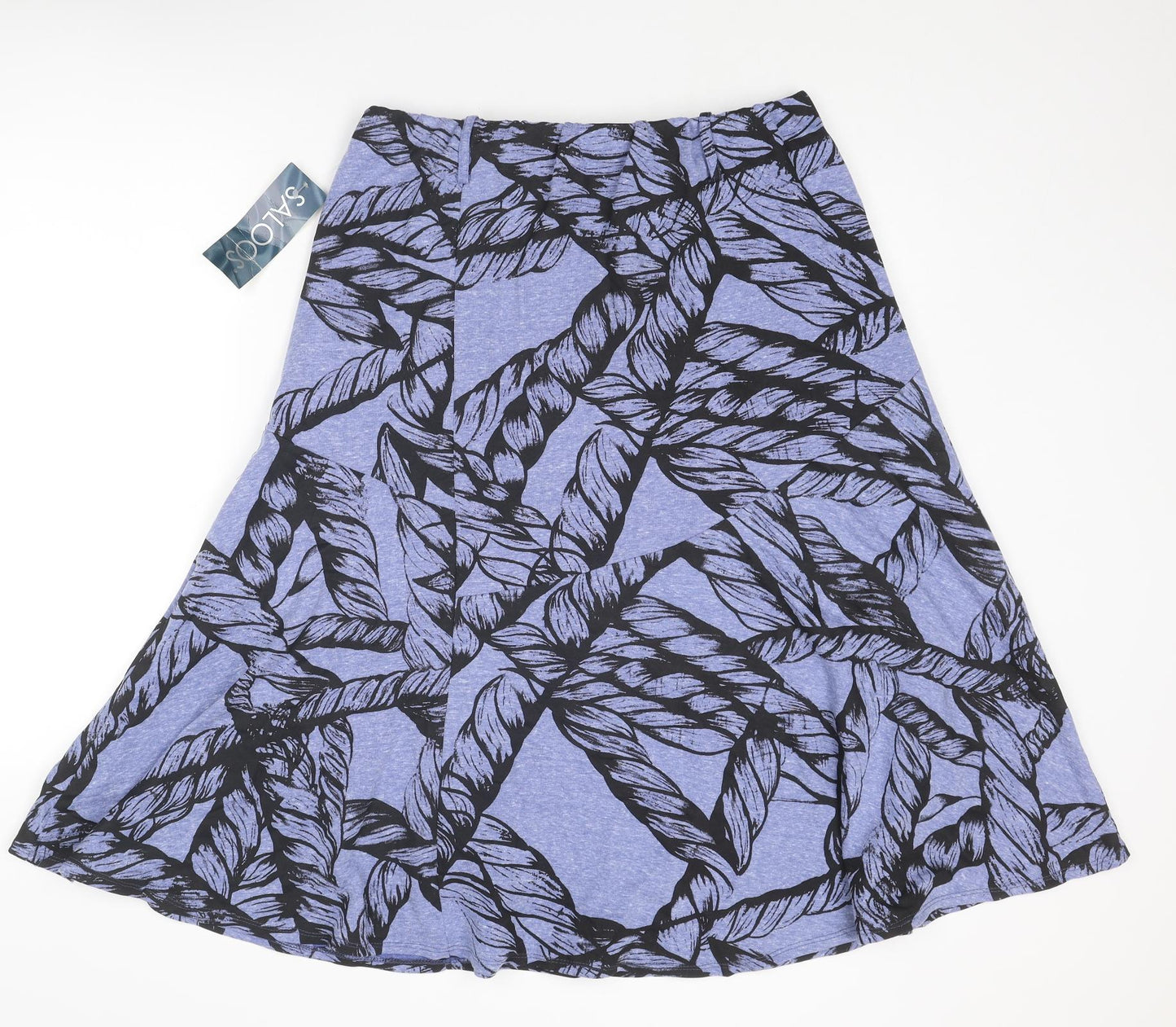 Saloos Womens Blue Geometric Polyester Swing Skirt Size 18