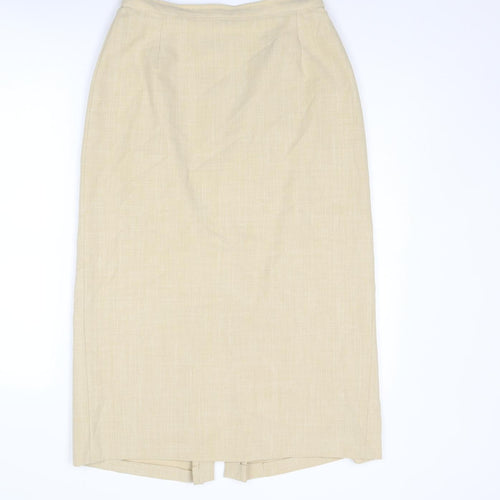 Alexon Womens Beige Polyester A-Line Skirt Size 14 Zip