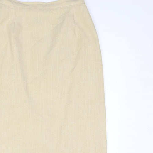 Alexon Womens Beige Polyester A-Line Skirt Size 14 Zip