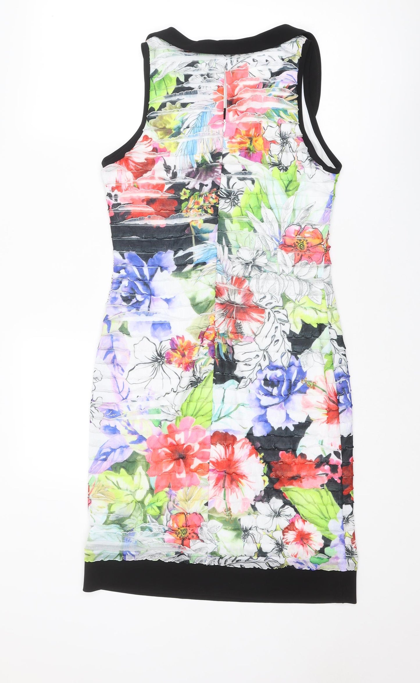 Joseph Ribkoff Womens Multicoloured Floral Polyester Bodycon Size 10 Round Neck Zip