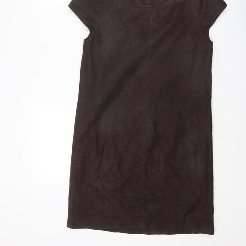 Zara Womens Brown Polyester Shift Size S Round Neck Pullover