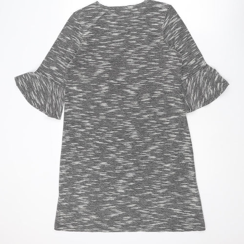 River Island Womens Grey Geometric Polyester A-Line Size 10 Round Neck Pullover