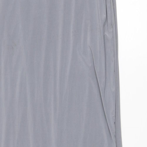 Boohoo Womens Grey Polyester Maxi Size 8 V-Neck Pullover