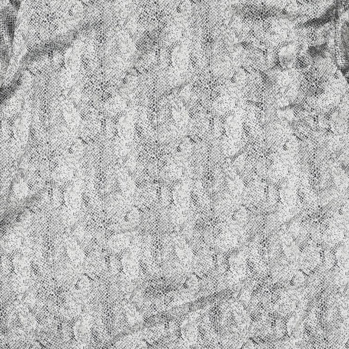 Viyella Womens Silver Animal Print Polyester Basic Button-Up Size 12 Collared - Snakeskin Pattern