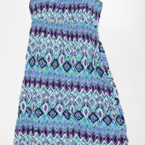 Bonmarché Womens Multicoloured Geometric Viscose Tank Dress Size 18 Round Neck Pullover