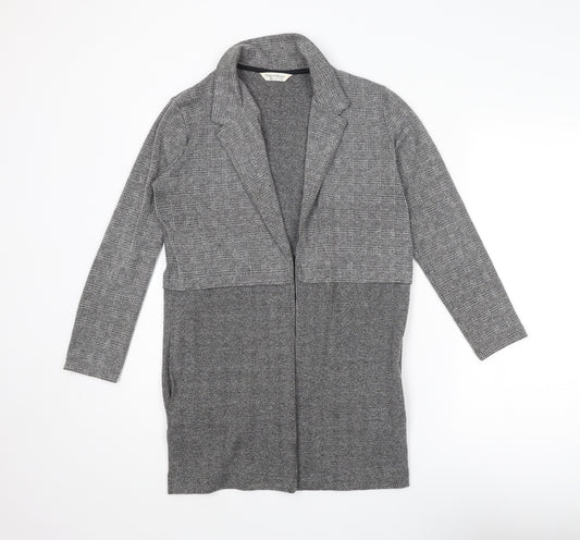Miss Selfridge Womens Grey Plaid Overcoat Coat Size 10