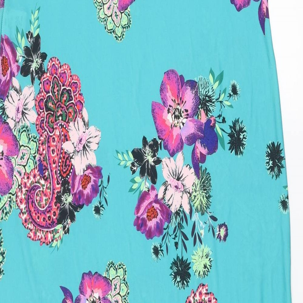 Kaleidoscope Womens Multicoloured Paisley Polyester Slip Dress Size 18 V-Neck Pullover