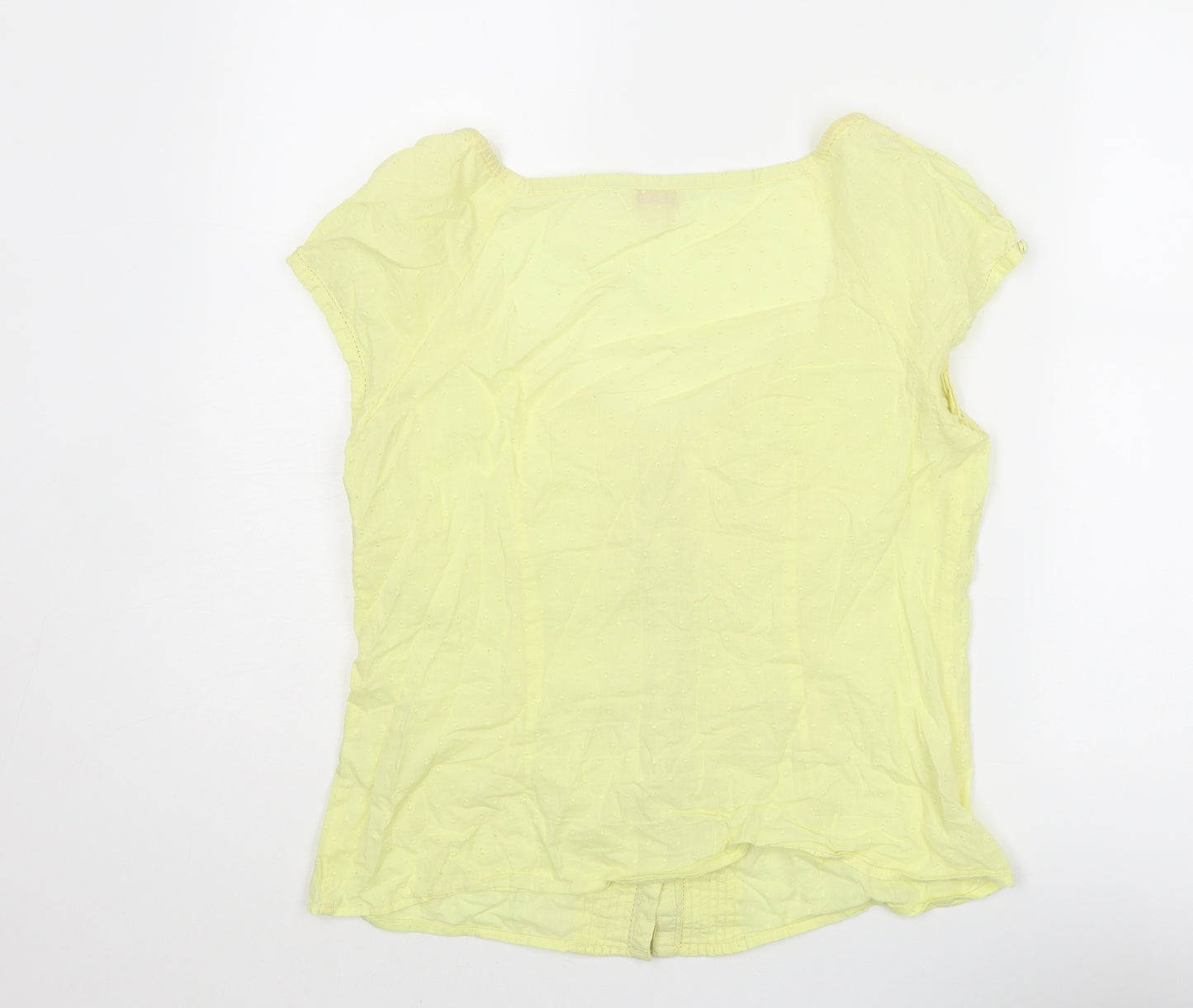 Monsoon Womens Yellow Cotton Basic T-Shirt Size 12 Round Neck