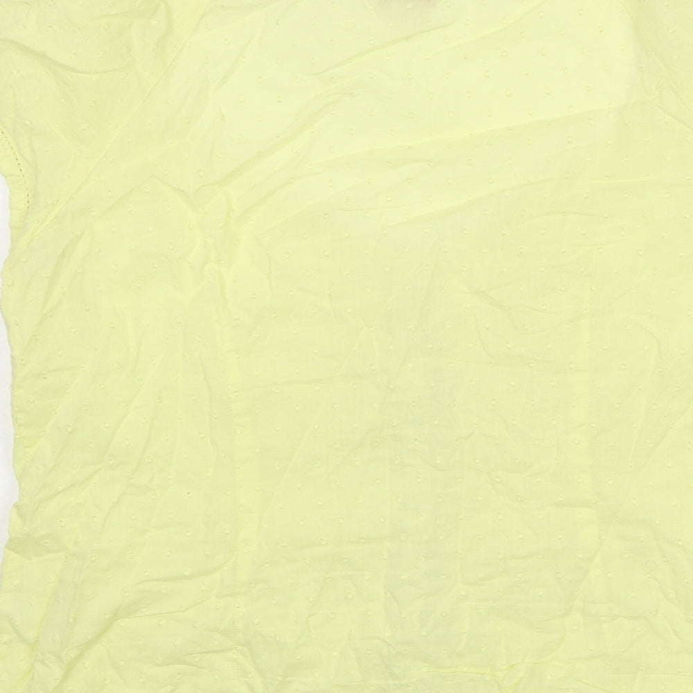 Monsoon Womens Yellow Cotton Basic T-Shirt Size 12 Round Neck