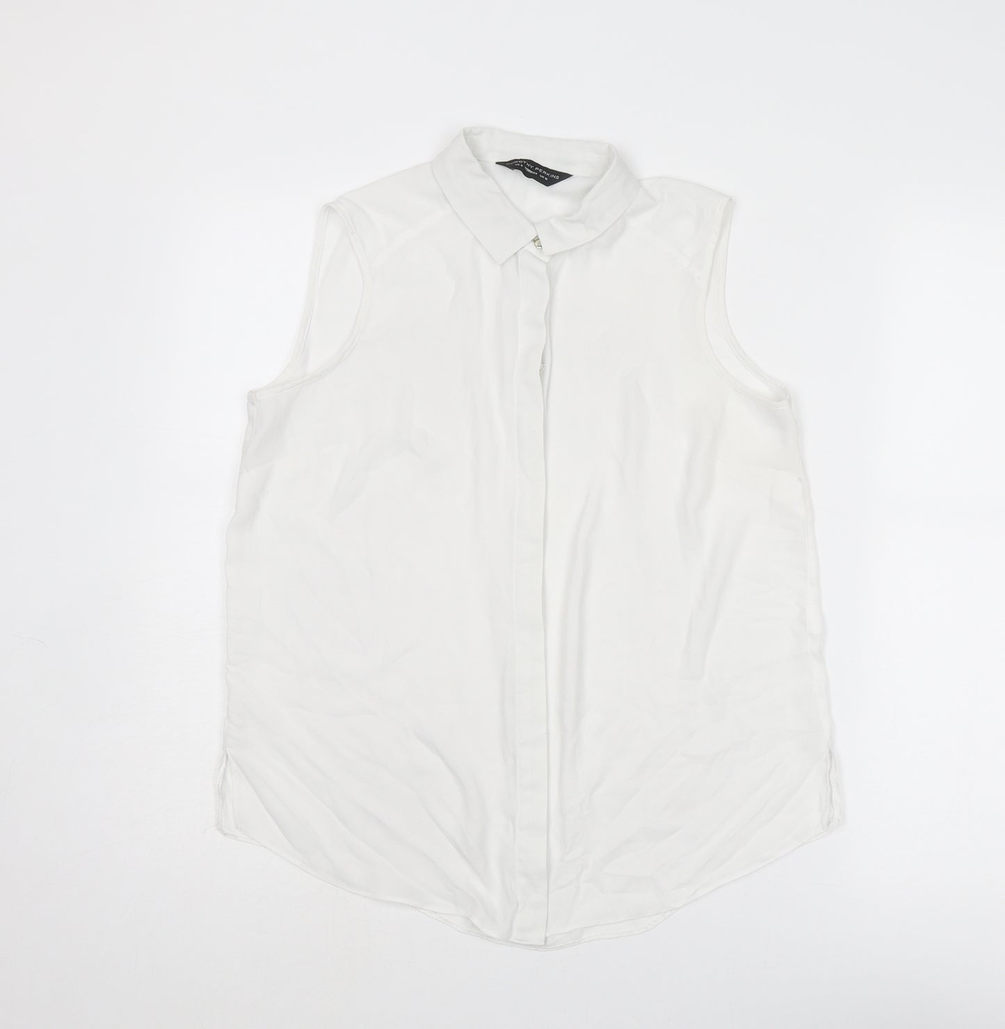 Dorothy Perkins Womens White Polyester Basic Tank Size 10 Collared