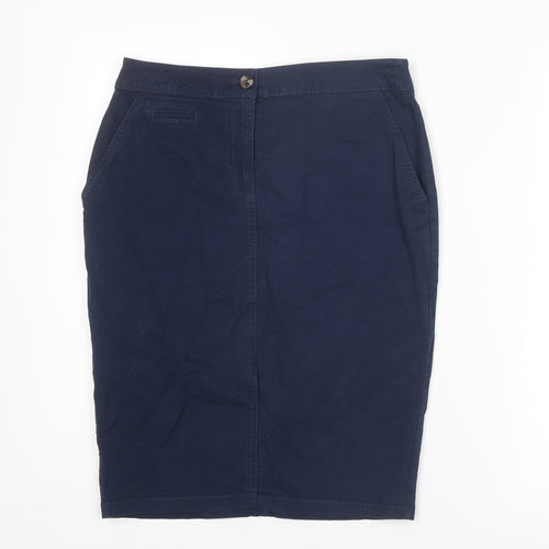 TU Womens Blue Cotton Cargo Skirt Size 10 Zip